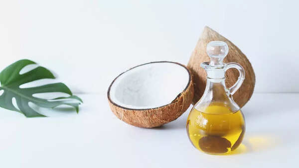 Close-up of a bottle of hair oil with natural ingredients